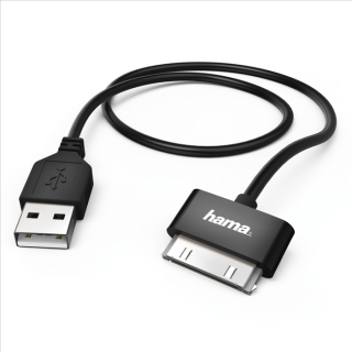 Hama MFI USB 2.0 kábel pre Apple, 30-pinový, 1 m, čierny (Hama 106311)