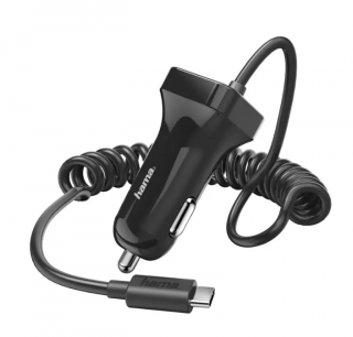 Hama nabíjačka do vozidla s káblom, USB typ C (USB-C), 2,4 A, blister (hama 183243)