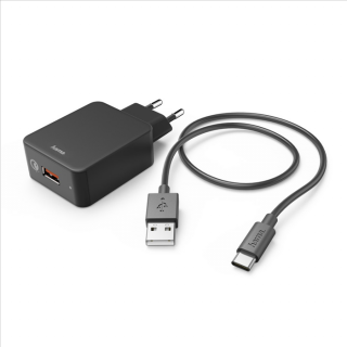 Hama set rýchla USB nabíjačka Quick Charge 3.0 19,5 W + kábel USB A-C 1,5 m ( hama 183230)