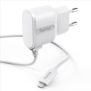 Hama sieťová nabíjačka s káblom, Apple Lightning, MFI, 1 A, biela (Hama 173861)