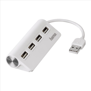 Hama USB 2.0 Hub 1:4, napájanie USB, biely (hama 12178)