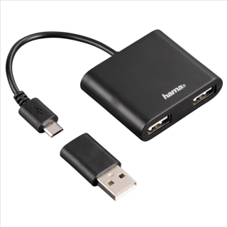 Hama USB 2.0 OTG Hub 1:2 pre smartfón/tablet/notebook/PC (hama 54140)