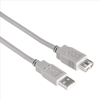 Hama USB kábel typ A-A, predlžovací, 1,8 m, šedý, nebalený (HAMA 30619)