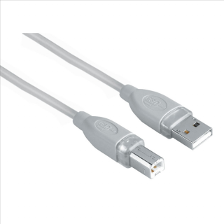 Hama USB kábel typ A-B, 1,8 m, šedý, blister (hama 45021)