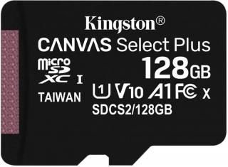 Kingston canvas pam. karta 128GB microSDXC  Canvas Select Plus A1 CL10 100MB/s bez adaptéru (SDCS2/128GBSP micro SD)
