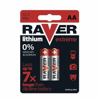 Lithiová baterie RAVER 2x AA (Predajný obal: 2ks v bilstru)