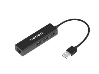 Natec Butterfly USB-2.0 rozbočovač 3x USB 2.0 HUB + RJ45 (NHU-1413 Natec)