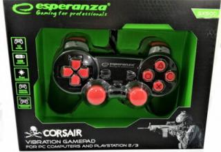 Ovládač Esperanza GX500 (PC/PS2/PS3) čierno-červený