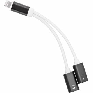 PremiumCord Adapter Lightning na 3,5mm jack audio + Lightning charging redukcia (kipod54)