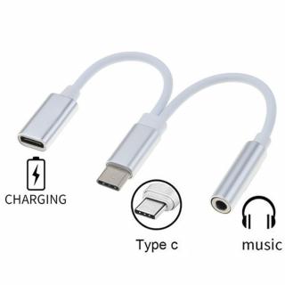 PremiumCord USB-C na audio konektor jack 3,5mm female + USB typ C konektor pro redukcia (ku31zvuk02)