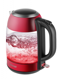 RK4081 RÝCHLOVARNÁ KANVICA SKLENENÁ 1,7 L, ČERVENÁ (RK 4081)