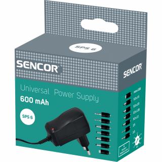 Sencor SPS 6 Adaptér Stab. 600 mA Univ. , adaptér sieťový (Univerzálny pulzný napájací zdroj)