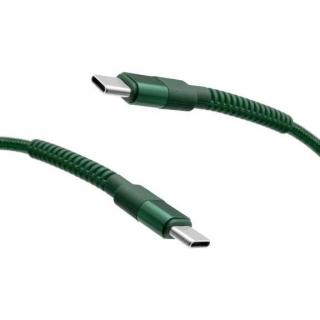 Sturdo mobilNET pletený kábel 2x Type-C 60W 2M 3A, zelený