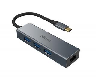 Usb hub  AKASA - USB Type-C 4-in-1 hub s Ethernetem