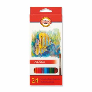 Farebné ceruzky KOH-I-NOOR 3718  Akvarel /24 farebná súprava