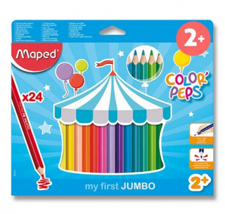Farebné ceruzky MAPED Color Peps Jumbo trojhranné/24 farebná súprava