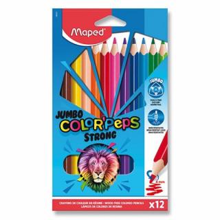 Farebné ceruzky MAPED Color Peps  Strong Jumbo  trojhranné/12 farebná súprava