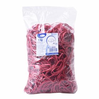 Gumičky viazacie hrubé priemer 50mm/3mm/1kg červené