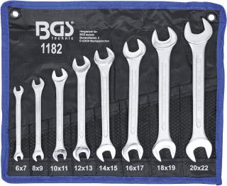 BGS 1182 | Sada obojstranných plochých kľúčov | 6 x 7 - 20 x 22 mm | 8-dielna