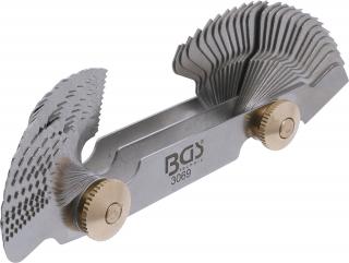 BGS 3069 | Dvojitá závitová mierka, 52 lístkov | metrická 0,25 - 6,0 mm, Whitworth 4G - 62G