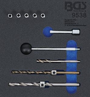 BGS9538 | Zásobník nástrojov 1/6: Sada na opravu závitov | pre skrutky na upevnenie vstrekovačov | 10 ks