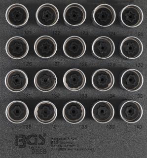 BGS9558 | Zásobník náradia 1/6: Sada nástrčných hlavíc pre zámky ráfikov Opel / Vauxhall (verzia C) | 20 ks