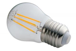 LED žiarovka E27 G45 filament X4 priehľadná biela teplá 4 W