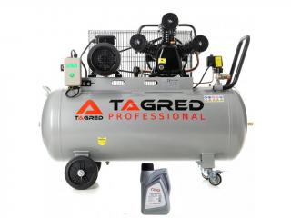 Tagred TA309B, Olejový kompresor 200 l, trojpiestový, 400 V, s príslušenstvom