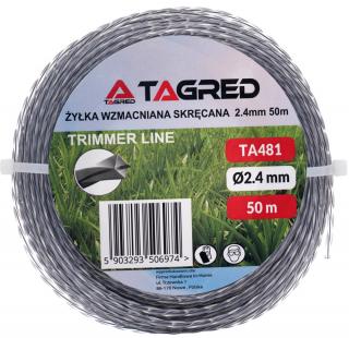 Tagred TA481, Žacia struna skrútená, štvorcová do krovinorezu, 2,4 mm x 50 m