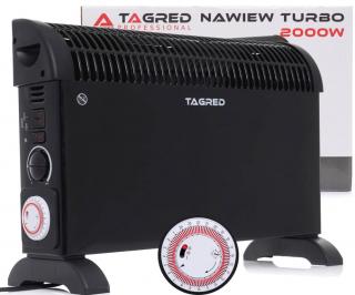 Tagred TA903, Elektrický konvektor s termostatom 2 000 W, turbo fúkanie, časovač, čierny