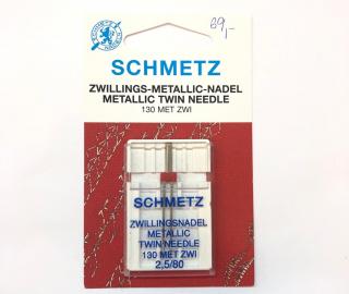 Jehly strojové Schmetz dvojjehla vyšívací 80, rozteč 2,5 mm