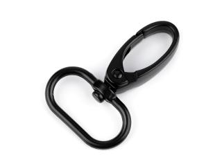 Kovová karabína čierna prievlak 25 mm Balenie: 1 ks, Variant: čierny lak