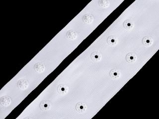 Zapínanie na body šírka 42 mm dvojité Balenie: 1 m, Variant: 1 biela