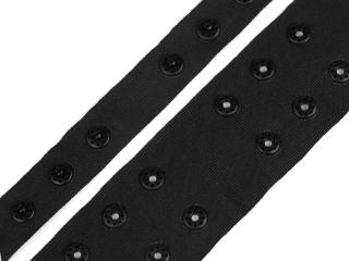 Zapínanie na body šírka 42 mm dvojité Balenie: 1 m, Variant: 2 čierna