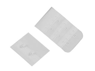 Zapínanie na podprsenky, plyš šírka 32 mm dvojradové Balenie: 1 pár, Variant: 1 biela