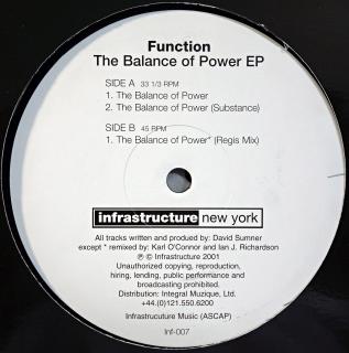 12  Function ‎– The Balance Of Power EP (Na desce pouze velmi jemné vlásenky, pěkný stav. Obal je v perfektním stavu.)