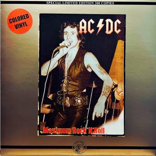 LP AC/DC – Maximum Rock 'N' Roll (Červený průsvitný vinyl. Včetně orig. vnitřní obal s potiskem. Top stav i zvuk!)