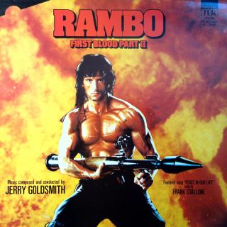 LP Jerry Goldsmith ‎– Rambo: First Blood Part II (Original Motion Picture Soundt (Na desce jemné vlásenky a otisky prstů. Obal ve velmi dobrém stavu.)