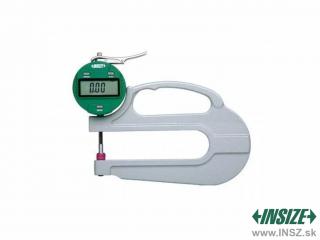 Digitálny hrúbkomer 10/0,001 mm s plochými meracími plochami, dlhý INSIZE