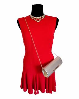 Design Eva šaty dámske červené s volánmi
