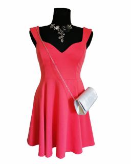 Design Eva šaty dámske elegantné ružové bez rukávu
