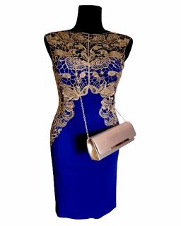 Design Eva šaty dámske modré bez rukáva