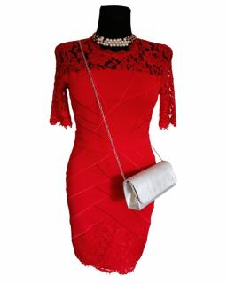 Design Eva šaty dámske spoločenské červené
