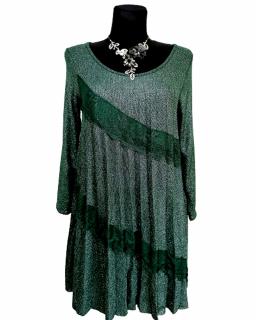 Design Eva šaty dámske zimné plisované zelené