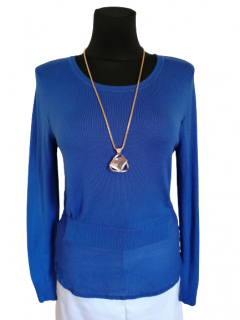 Design Eva sveter dámsky elegantný s kamienkami modrý