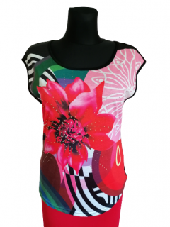 Design Eva tričko dámske farebné kvety