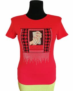 Design Eva tričko športové červené kamienkové-Nemecko