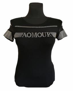 Design Eva tričko športové dámske čierne kamienkové-Nemecko