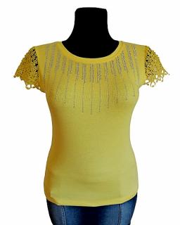 Športové dámske tričko žlté kamienkové-Nemecko