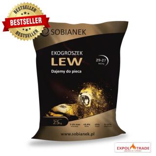 Čierne uhlie LEV eko hrášok 5 - 25 mm  29 MJ/kg (balenie 25kg, 40ks paleta 1 tona)